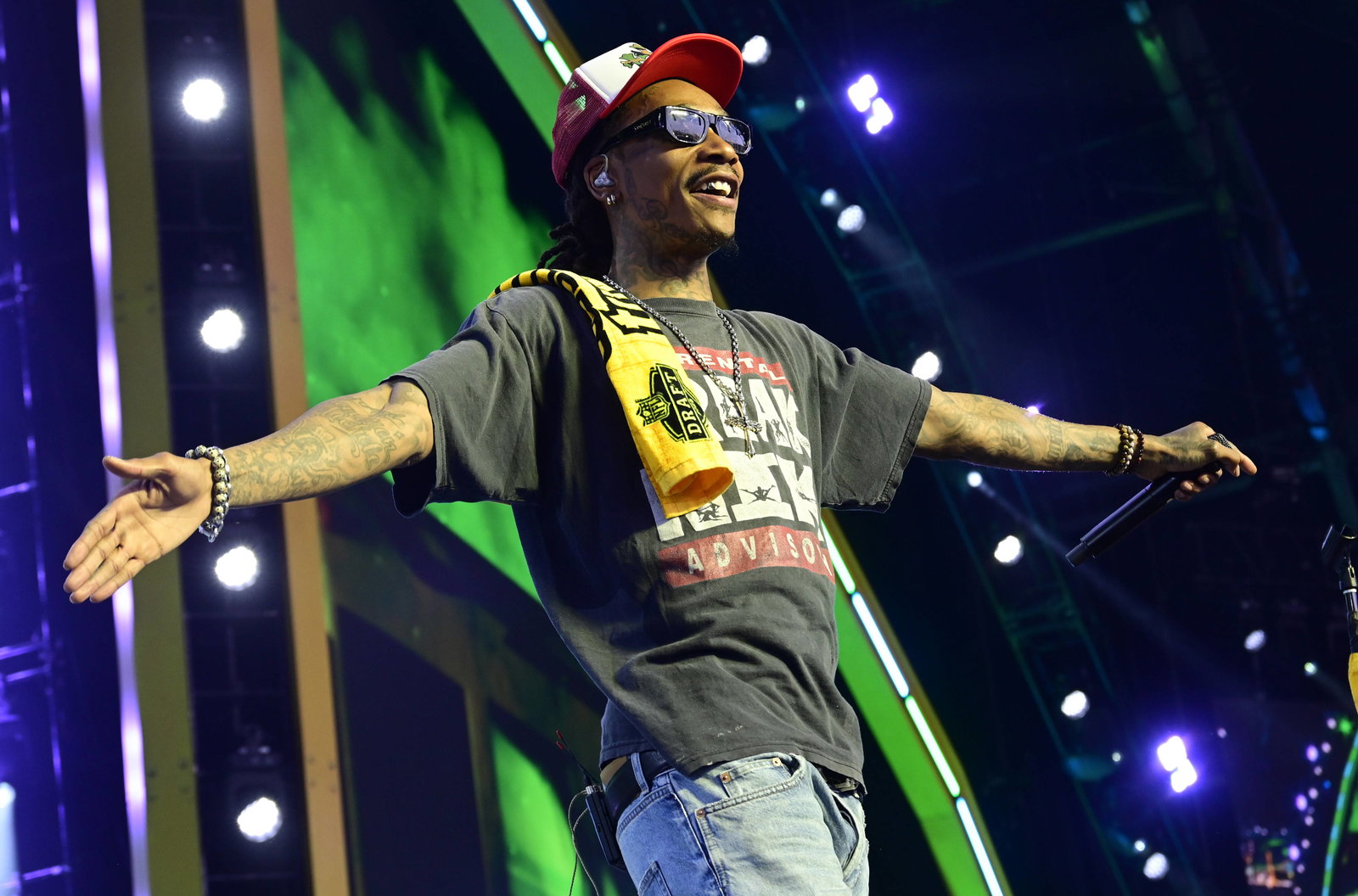 Wiz Khalifa on stage bei einem Konzert in Pittsburgh