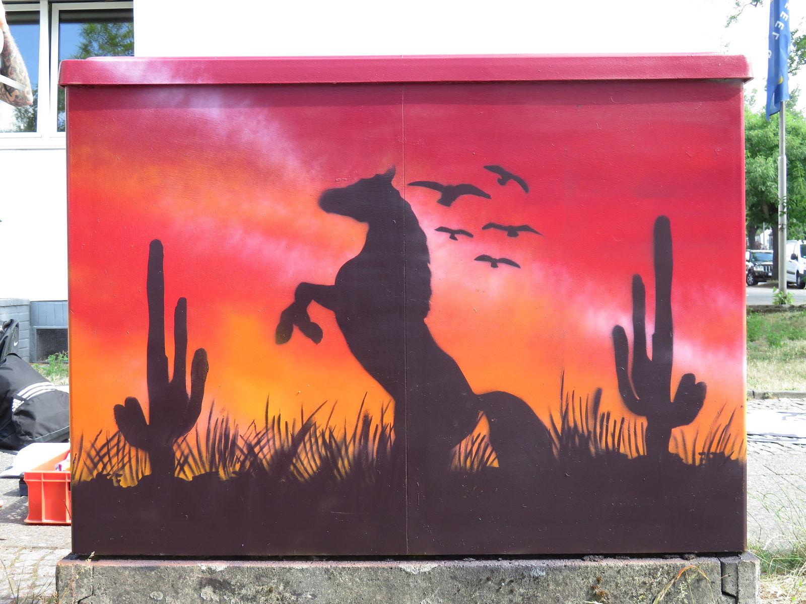 Die Tiere im Sonnenuntergang